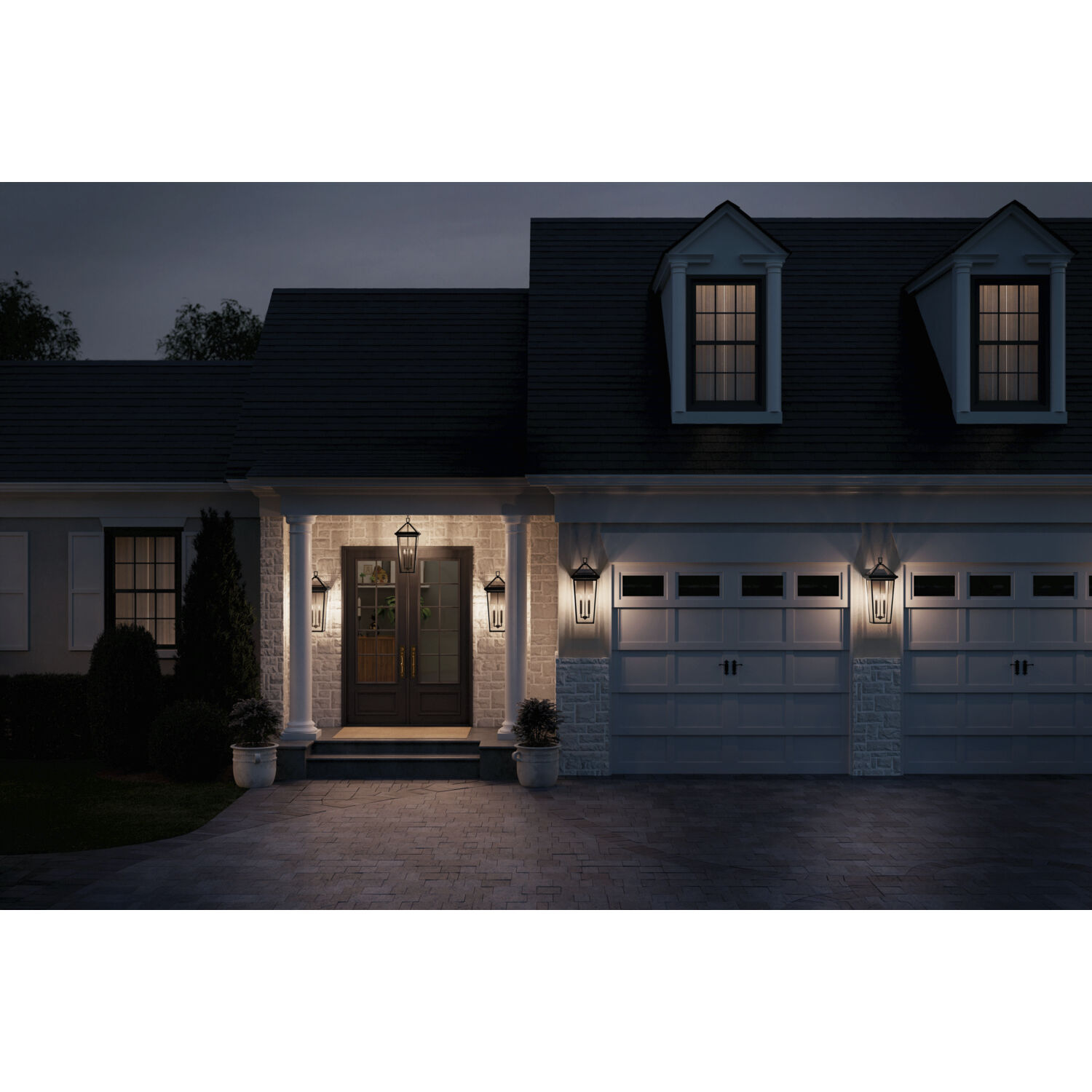 Regence 2 Light 26 inch Black Textured Outdoor Wall, Large