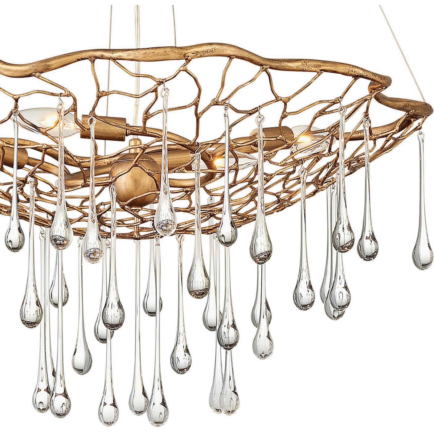 Lisa McDennon Laguna 4 Light 26 inch Burnished Gold Indoor Chandelier Ceiling Light