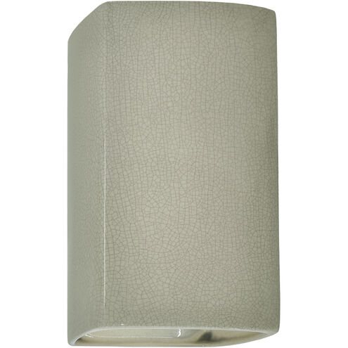 Ambiance Rectangle LED 7.25 inch Celadon Green Crackle ADA Wall Sconce Wall Light, Large