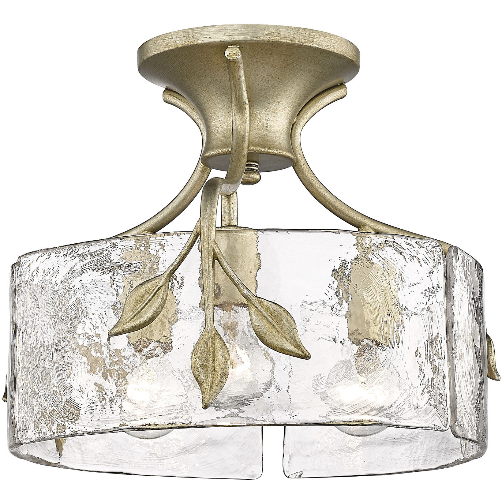 Calla 3 Light 15.13 inch White Gold Semi-Flush Mount Ceiling Light