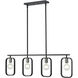 Dylan 4 Light 39 inch Black Linear Chandelier Ceiling Light