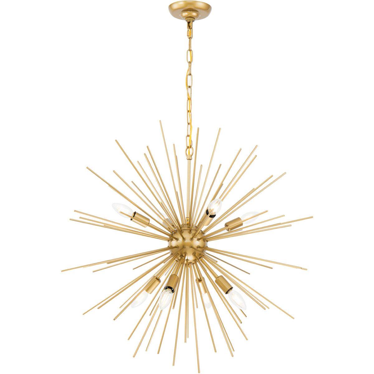 Timber 8 Light 30 inch Brass Pendant Ceiling Light