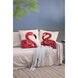 Anita 24 X 6.5 inch Red and White Pillow, Set of 2