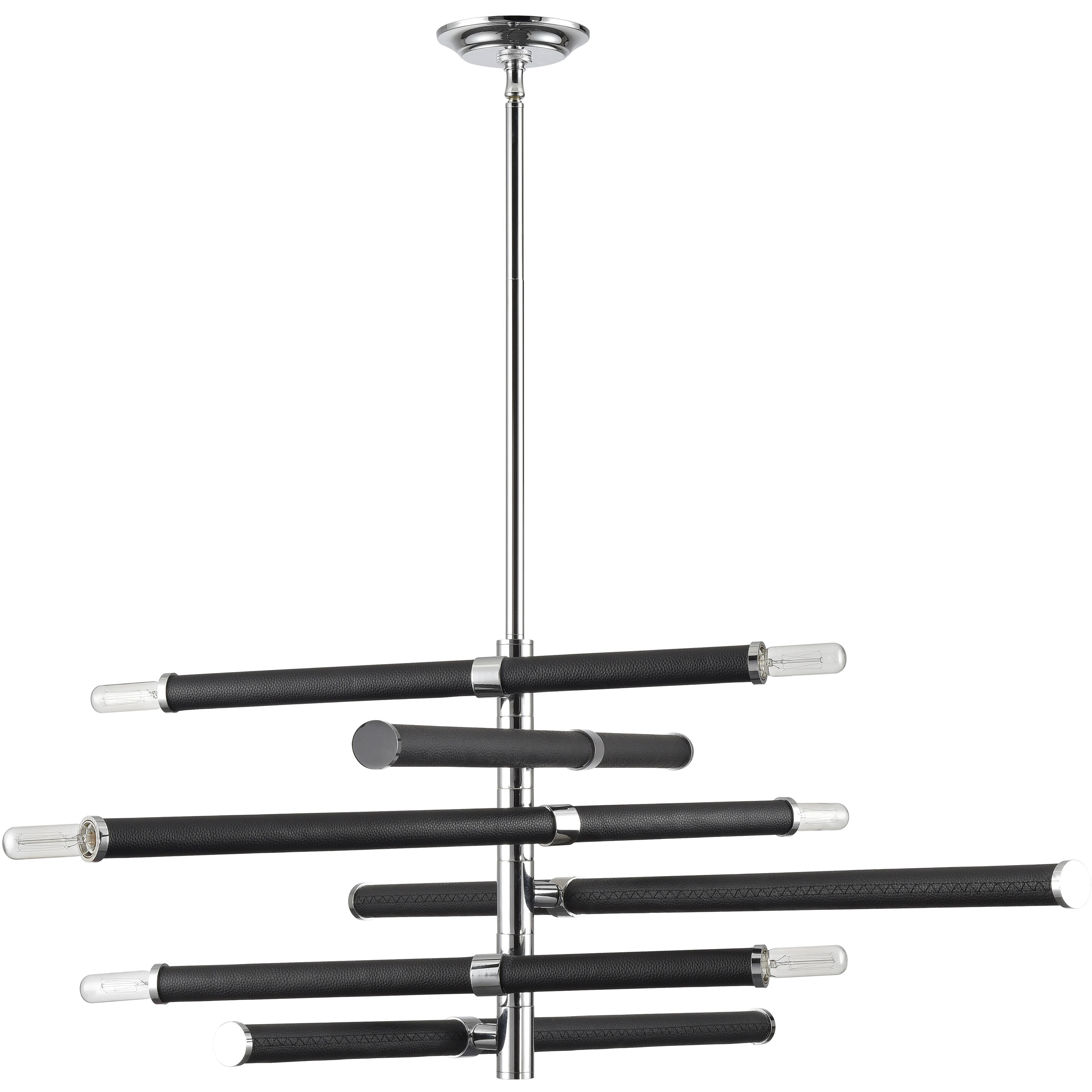 Crosspiece 6 Light 39 inch Black Chandelier Ceiling Light