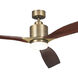 Ridley 60 inch Brushed Natural Brass with Weathered White Walnut/Weathered White Walnut Blades Ceiling Fan