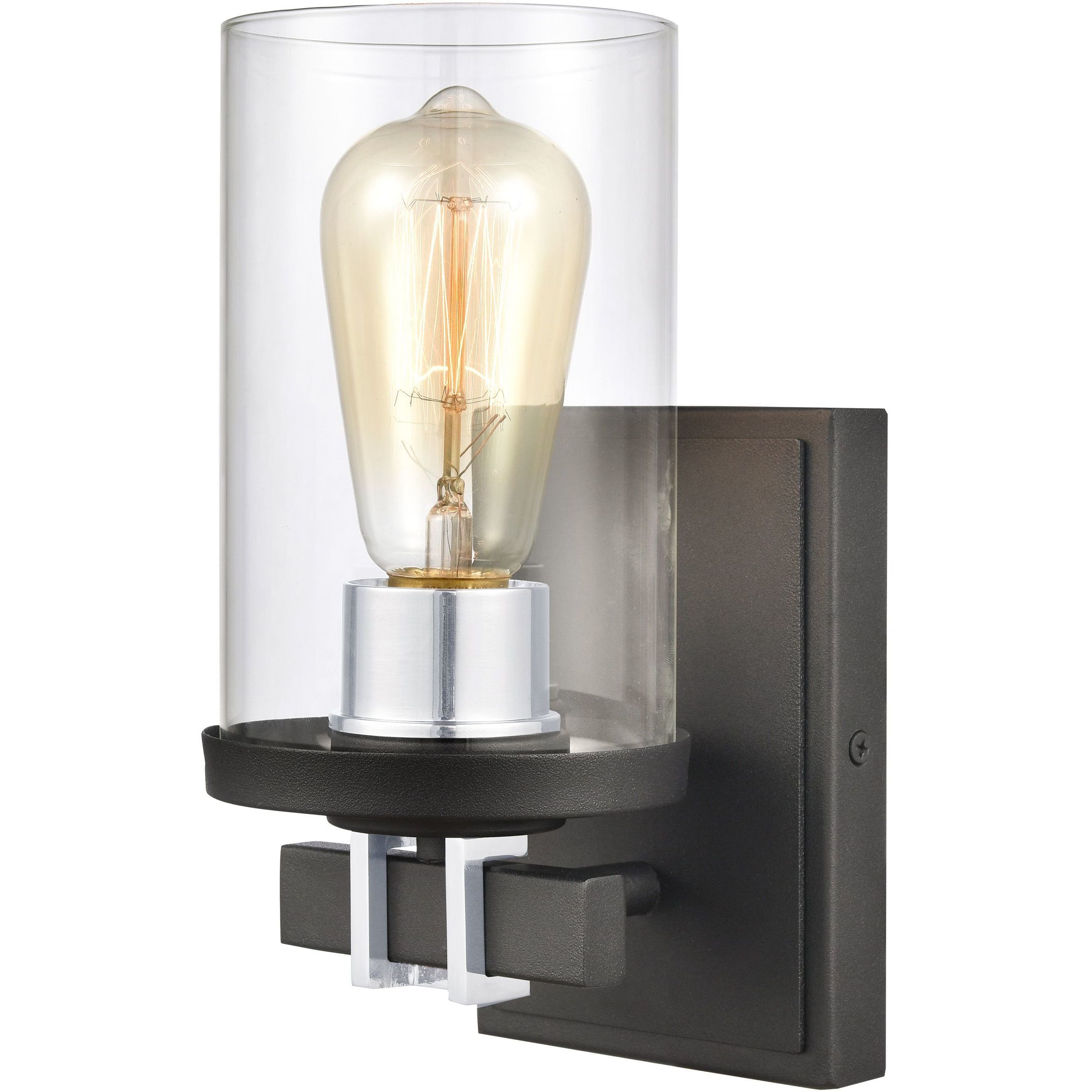 Holdfast Vanity Light Wall Light in Charcoal with Polished Chrome