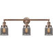 Franklin Restoration Small Bell LED 30 inch Antique Copper Bath Vanity Light Wall Light in Plated Smoke Glass, Franklin Restoration