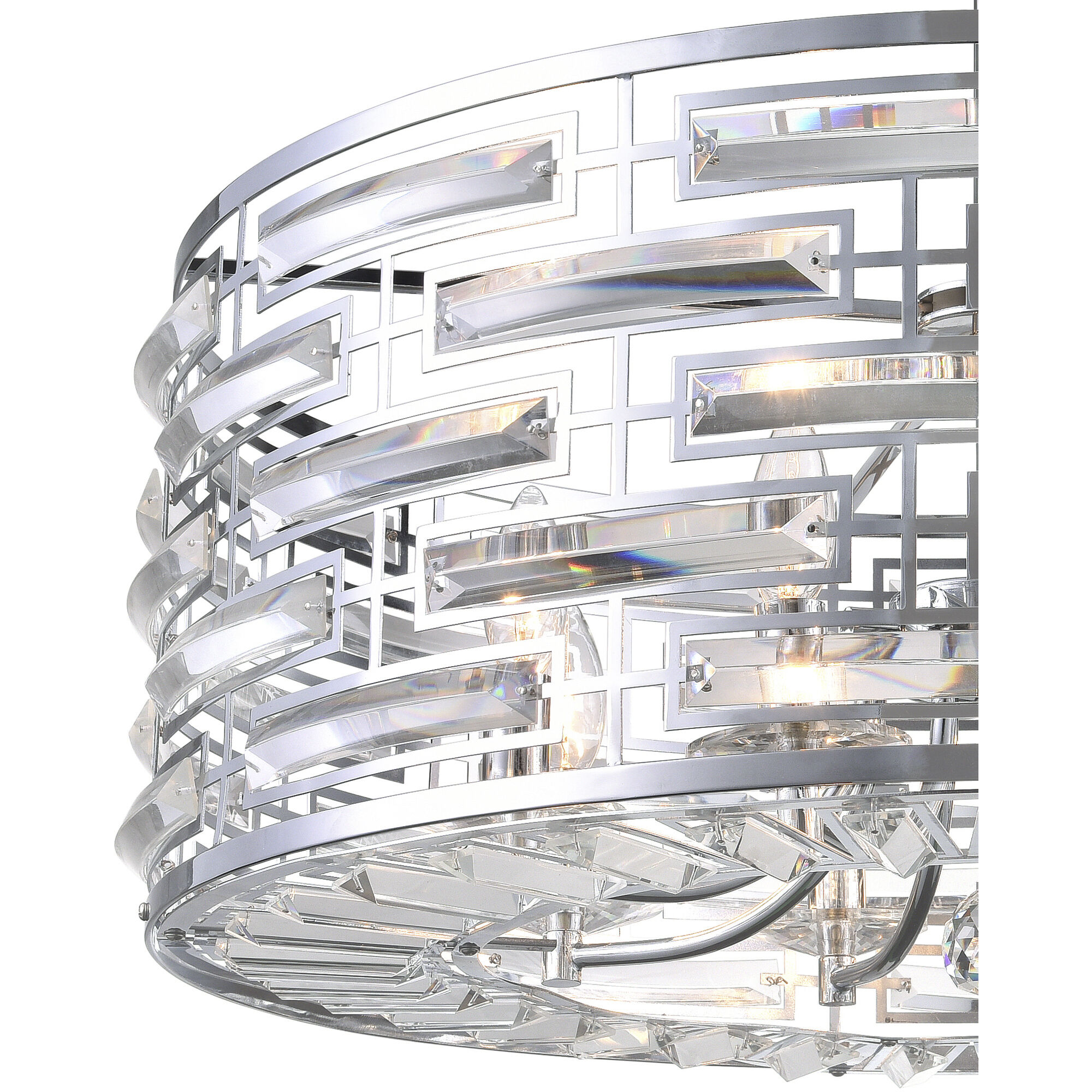 Petia 8 Light 25 inch Chrome Drum Shade Chandelier Ceiling Light