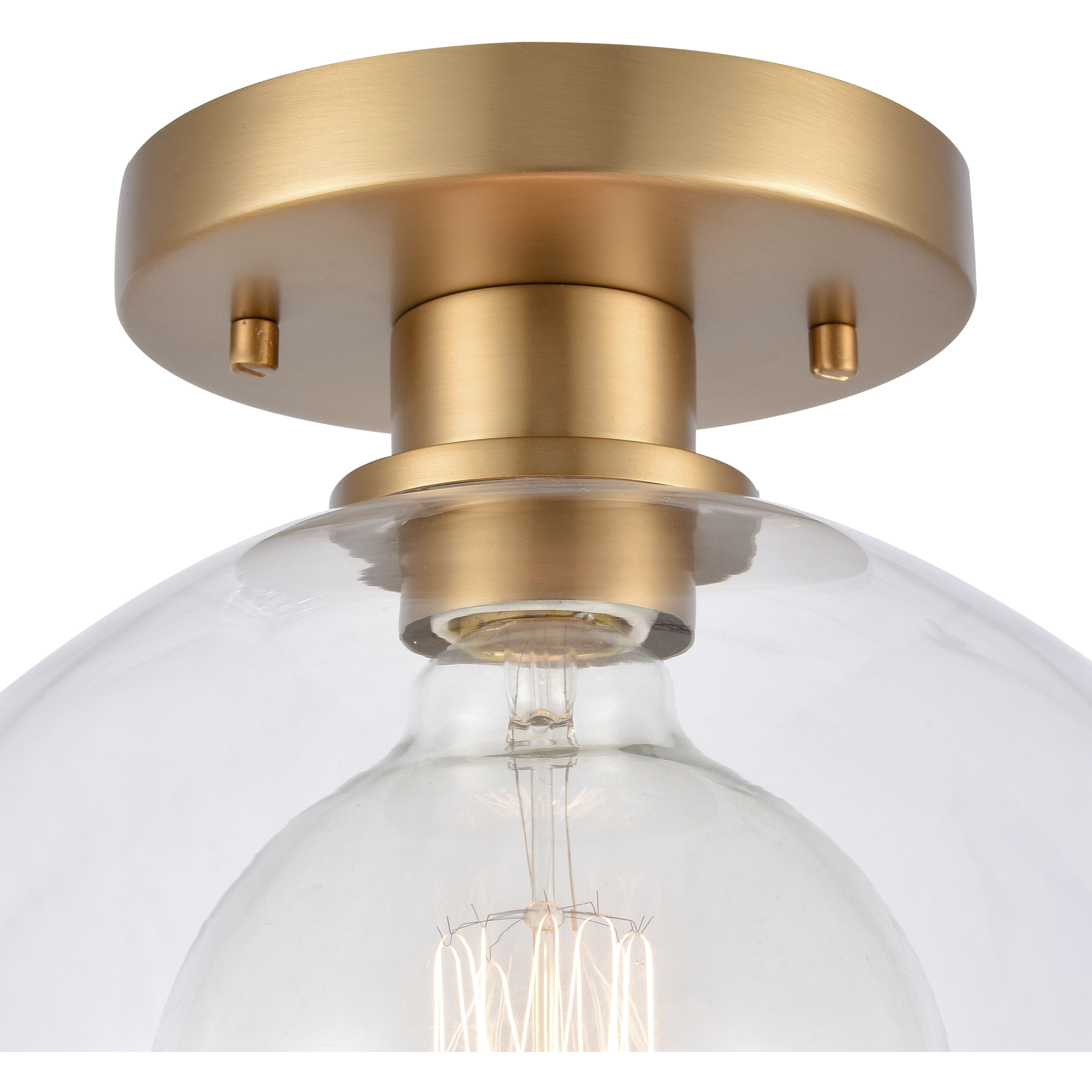 Julian 1 Light 10 inch Brushed Gold Semi Flush Mount Ceiling Light