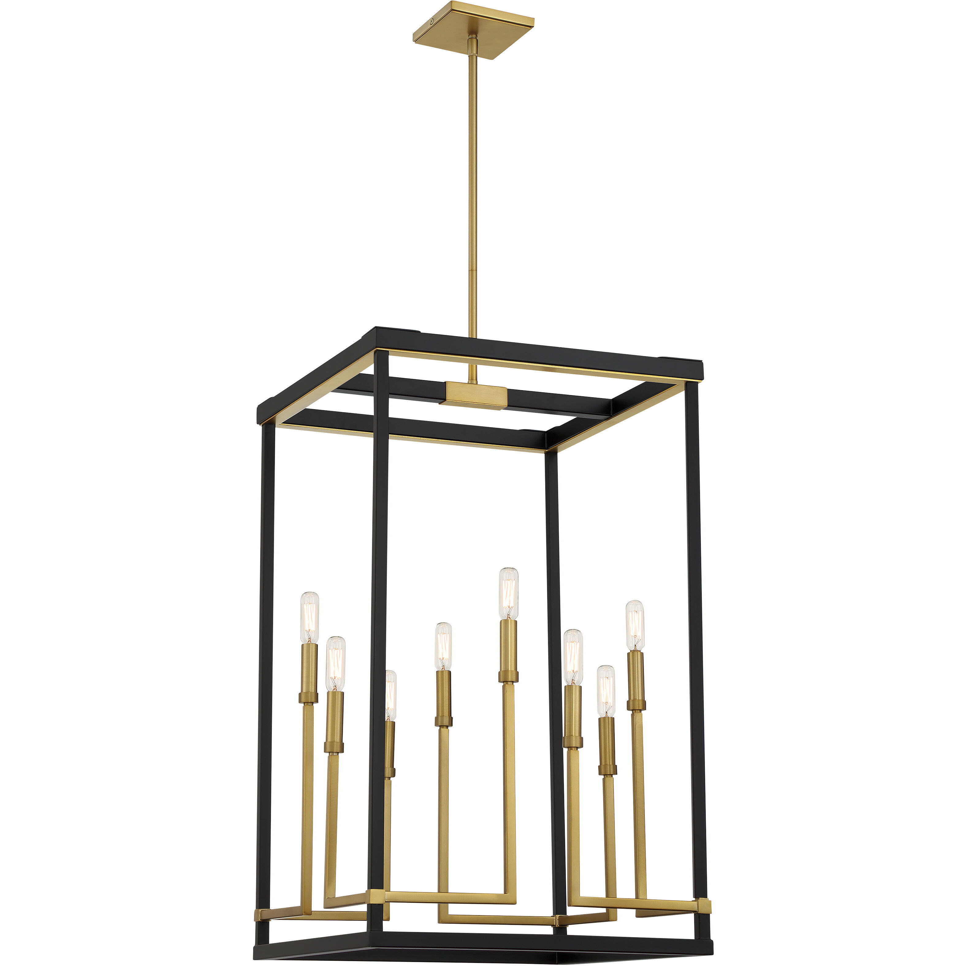 Union Estates 8 Light 18 inch Coal And Soft Brass Pendant Ceiling Light