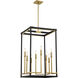 Union Estates 8 Light 18 inch Coal And Soft Brass Pendant Ceiling Light
