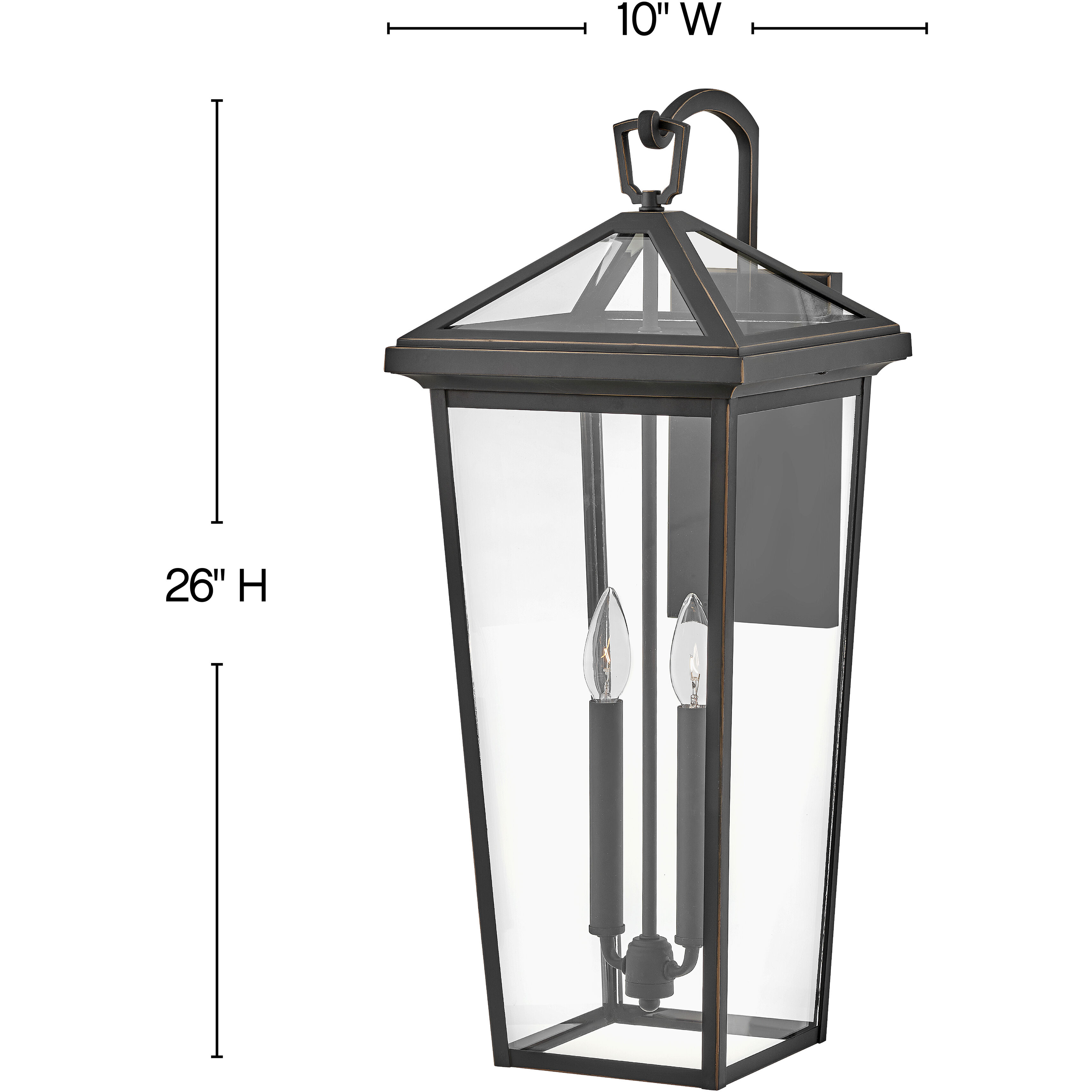 Estate Series Alford Place Outdoor Wall Mount Lantern in Oil Rubbed Bronze, Non-LED