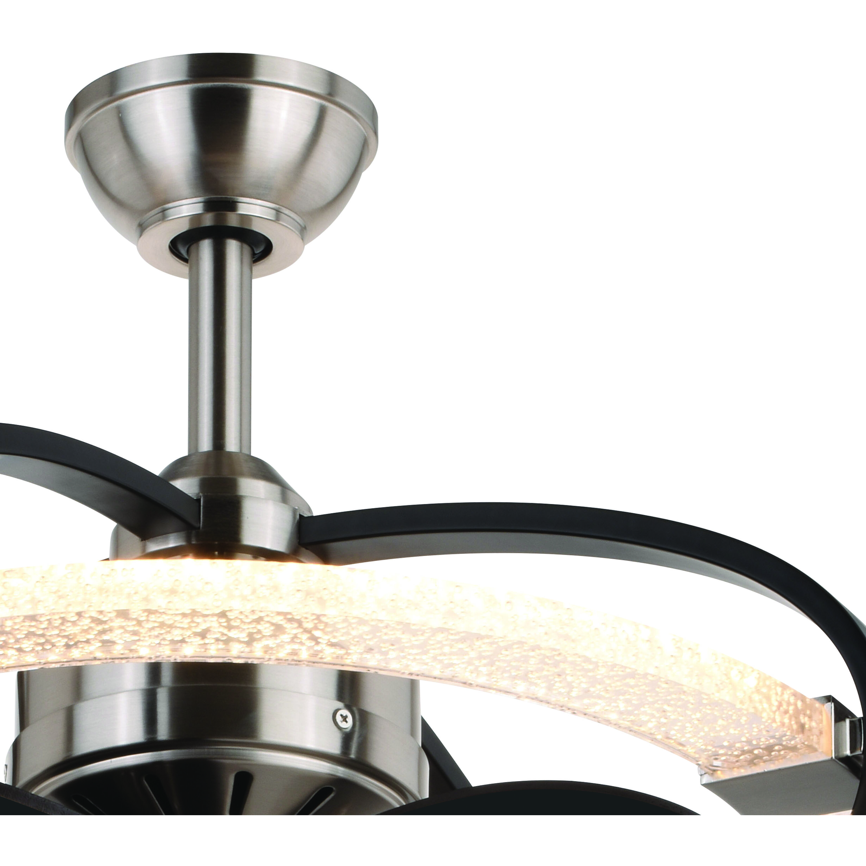 Galileo 7.72 inch Satin Nickel and Black with Matte Black Blades Ceiling Fan