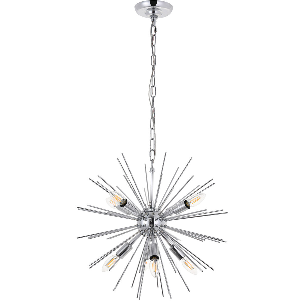 Timber 8 Light 20 inch Chrome Pendant Ceiling Light
