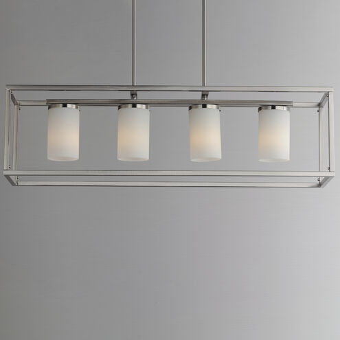 Lateral 4 Light 36 inch Satin Nickel Linear Pendant Ceiling Light