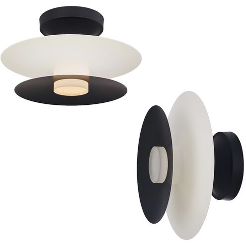 Fresno 10 inch White and Matte Black Flush Mount Wall Sconce Ceiling Light