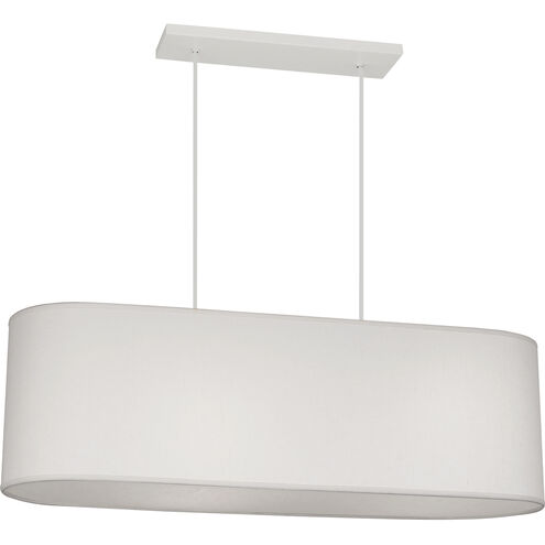 Elena 2 Light 10 inch Painted White Pendant Ceiling Light in Pearl Dupioni