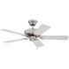Builder's Choice 42 inch Satin Nickel with Silver / White Blades Ceiling Fan