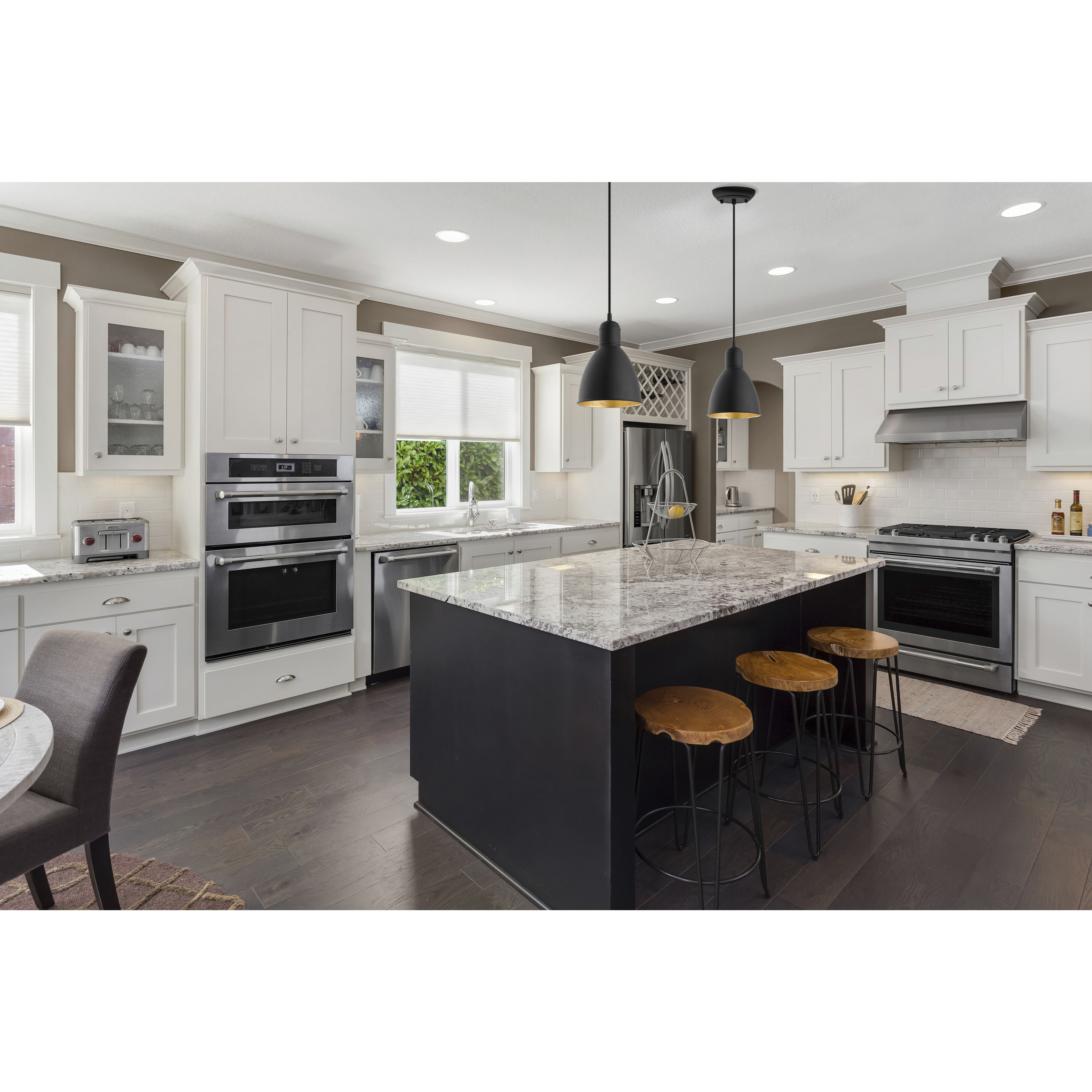 Priddy 2 1 Light 6.1 inch Black and Gold Mini Pendant Ceiling Light