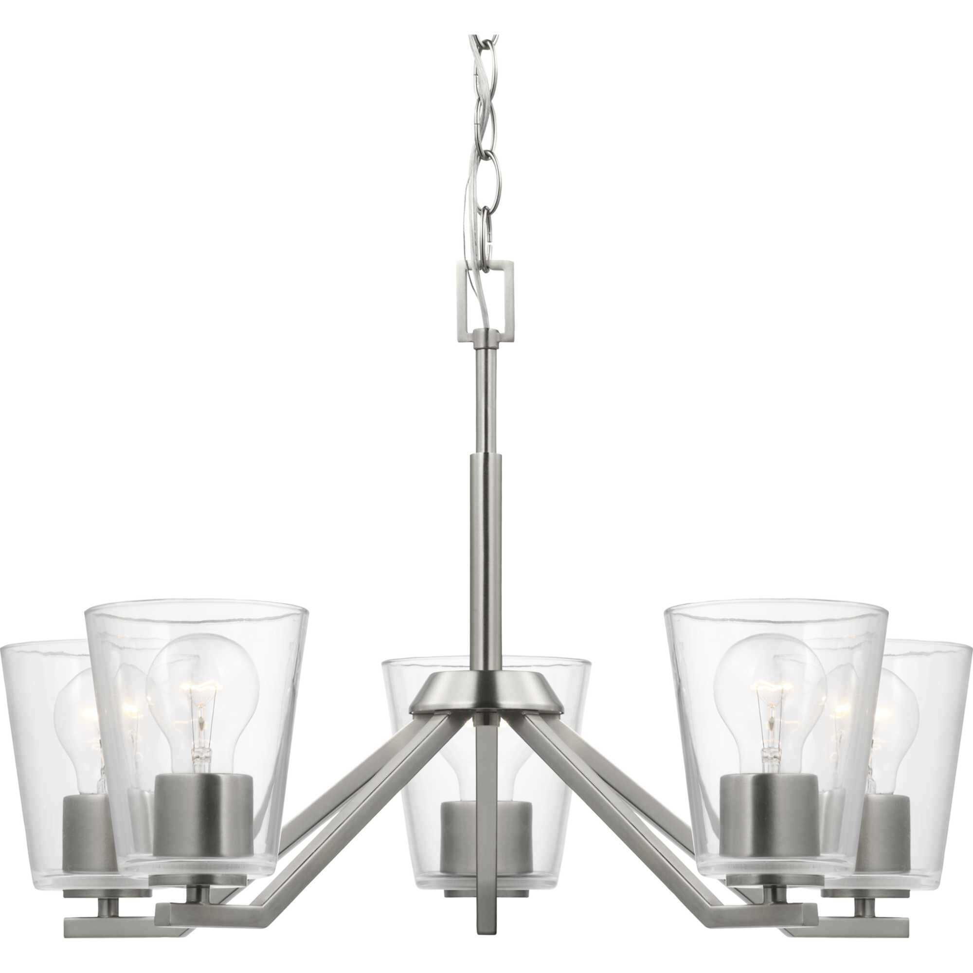 Vertex 5 Light 22.5 inch Brushed Nickel Chandelier Ceiling Light