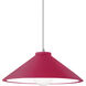 Radiance Collection - Flare 1 Light 11.75 inch Cerise and Polished Chrome Pendant Ceiling Light in Replaceable Bulb, White, Form+Finish+Function