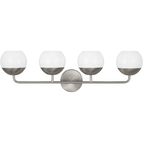 Alvin 4 Light 33.38 inch Brushed Nickel Bath Vanity Wall Light in Brushed Nickel Silver