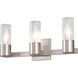 Midtown 3 Light 18 inch Brushed Nickel Bath Vanity Wall Light