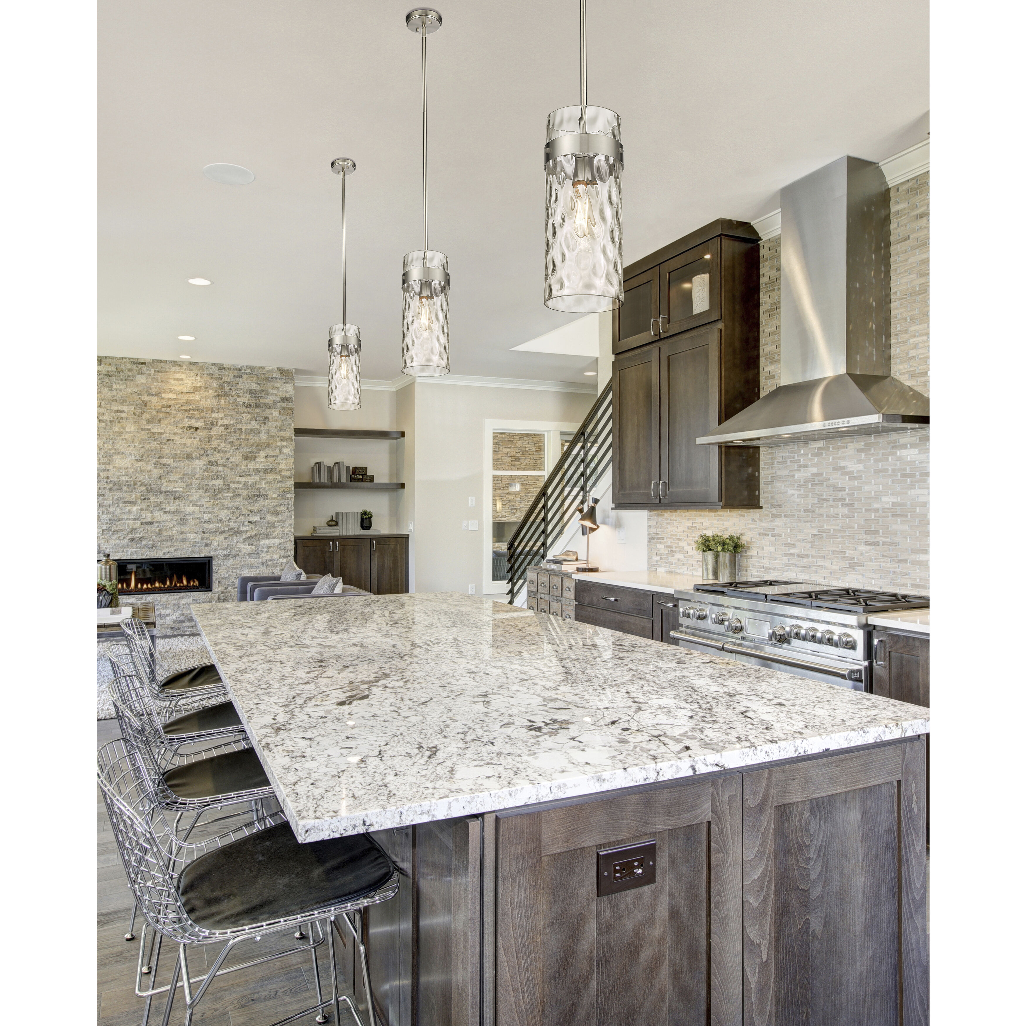 Fontaine 1 Light 6.25 inch Brushed Nickel Pendant Ceiling Light