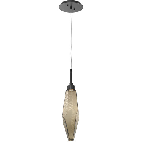 Rock Crystal LED 4.2 inch Matte Black Pendant Ceiling Light in Chilled Bronze, 2700K LED