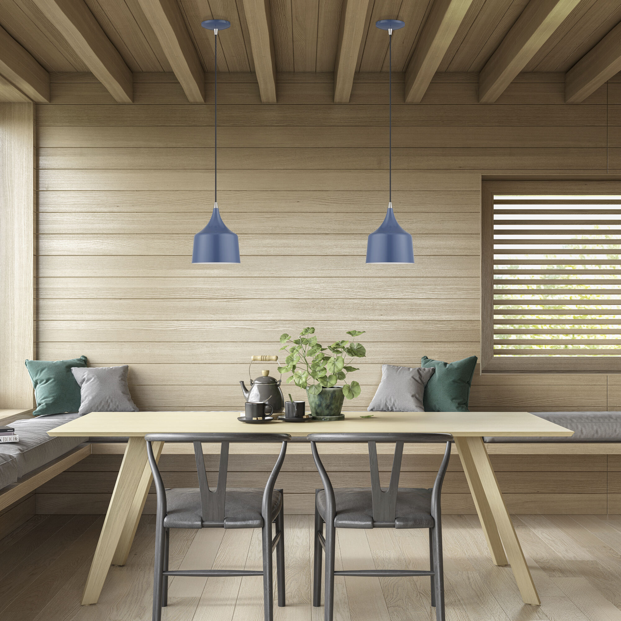 Bolita 8 inch Ocean Blue with Brushed Nickel Accents Pendant Ceiling Light