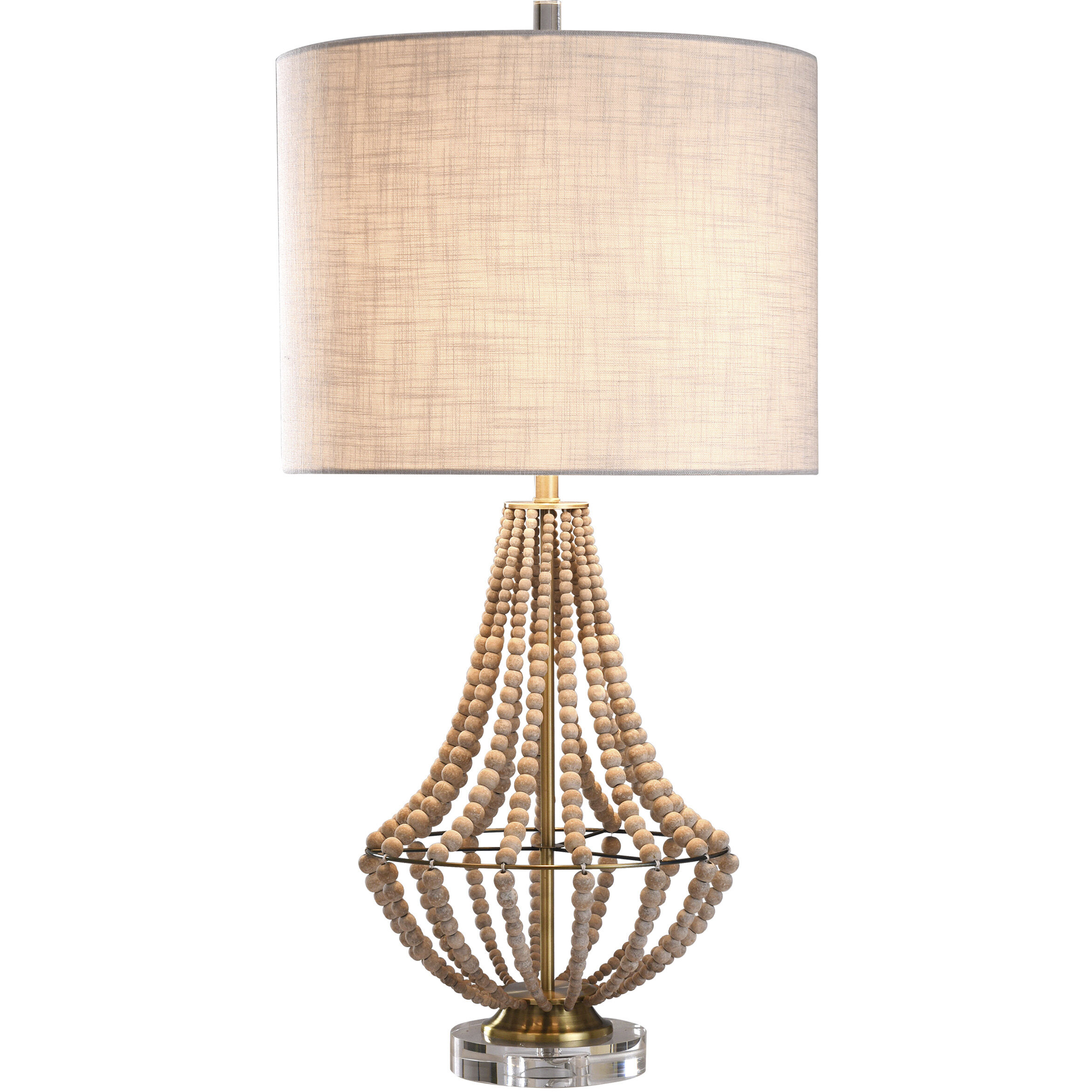 Aurora 37.5 inch 150 watt Natural and Off-White Table Lamp Portable Light