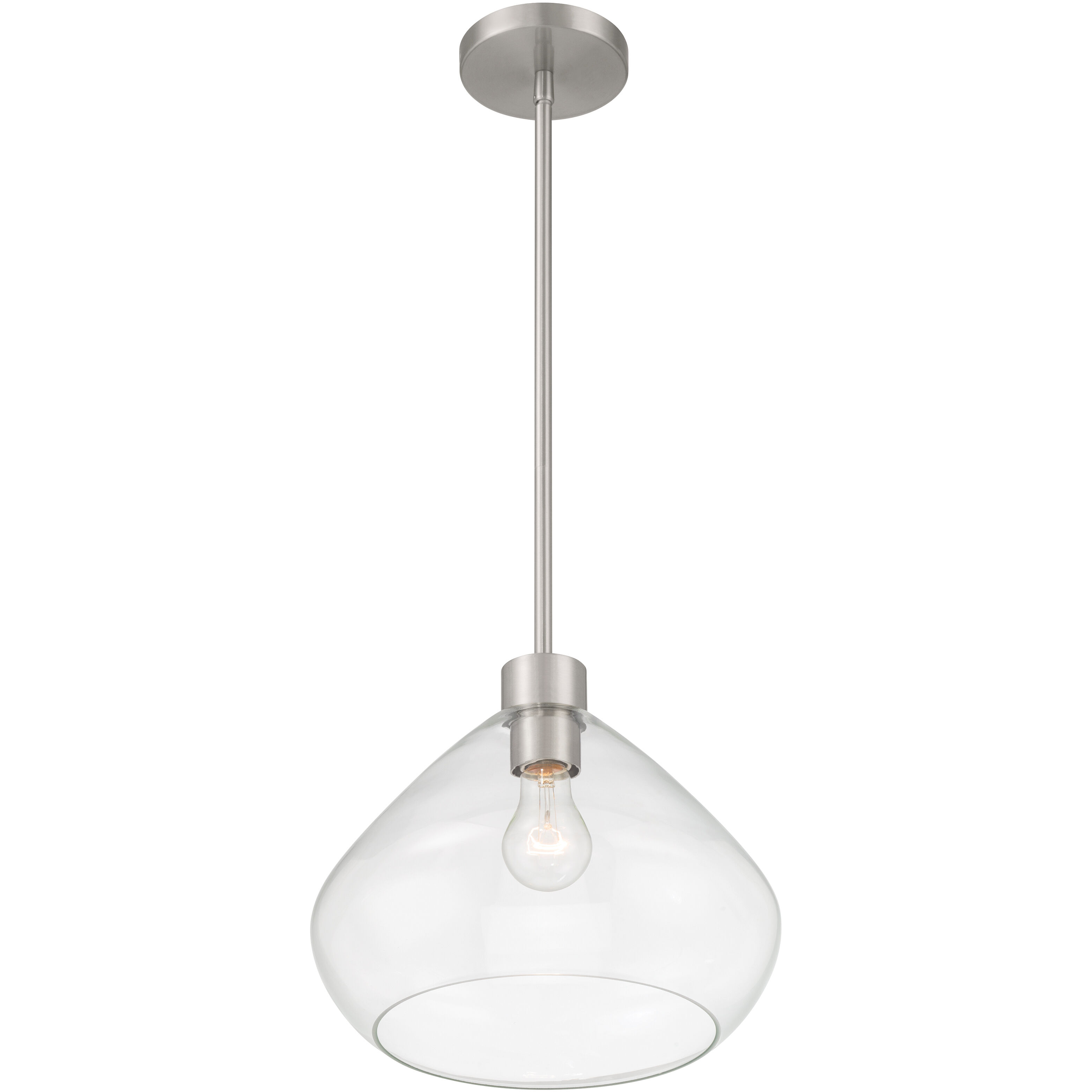 Elaris 1 Light 12.5 inch Brushed Nickel Pendant Ceiling Light