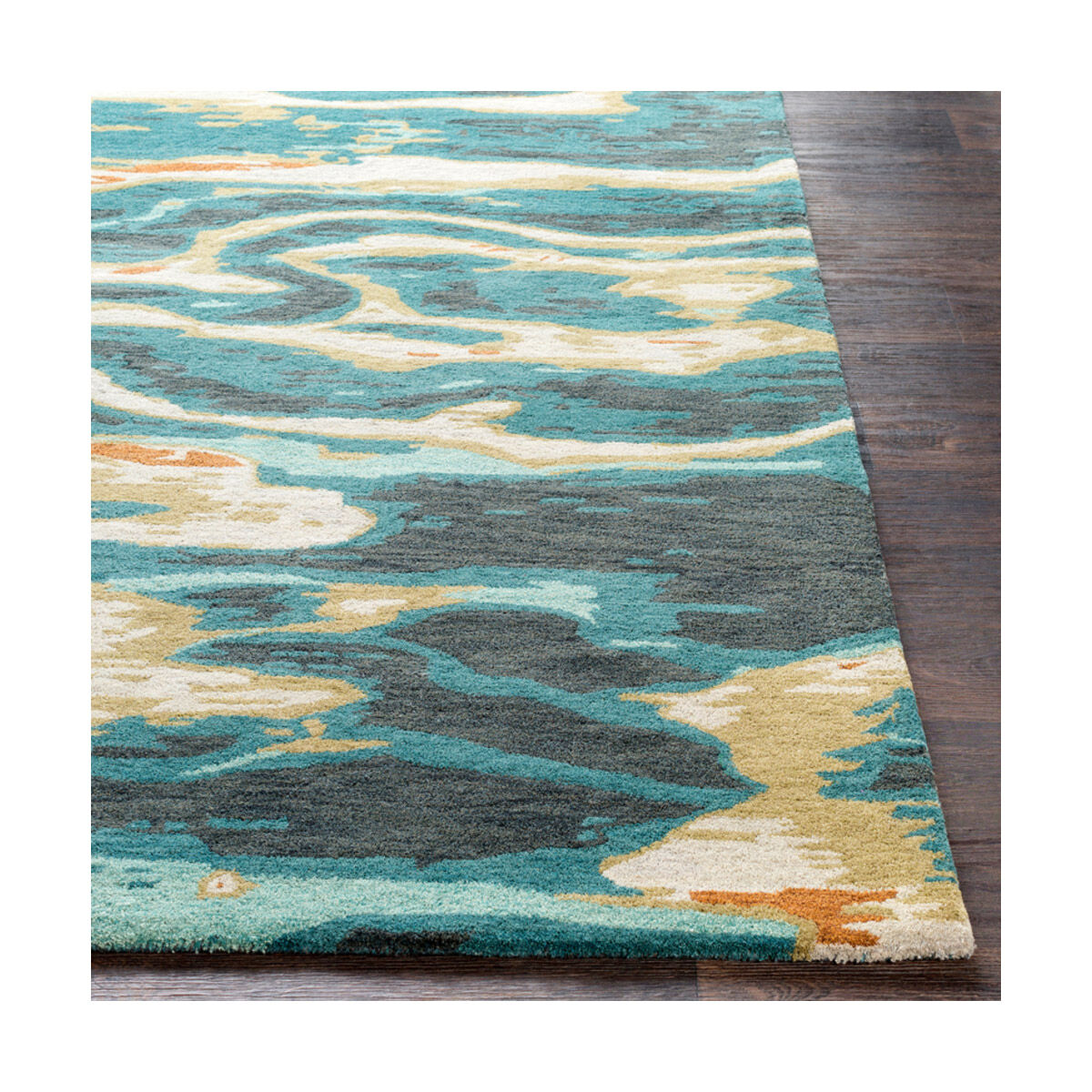 Artist Studio 36 X 24 inch Emerald/Olive/Taupe/Burnt Orange/Dark Brown Rugs, Wool