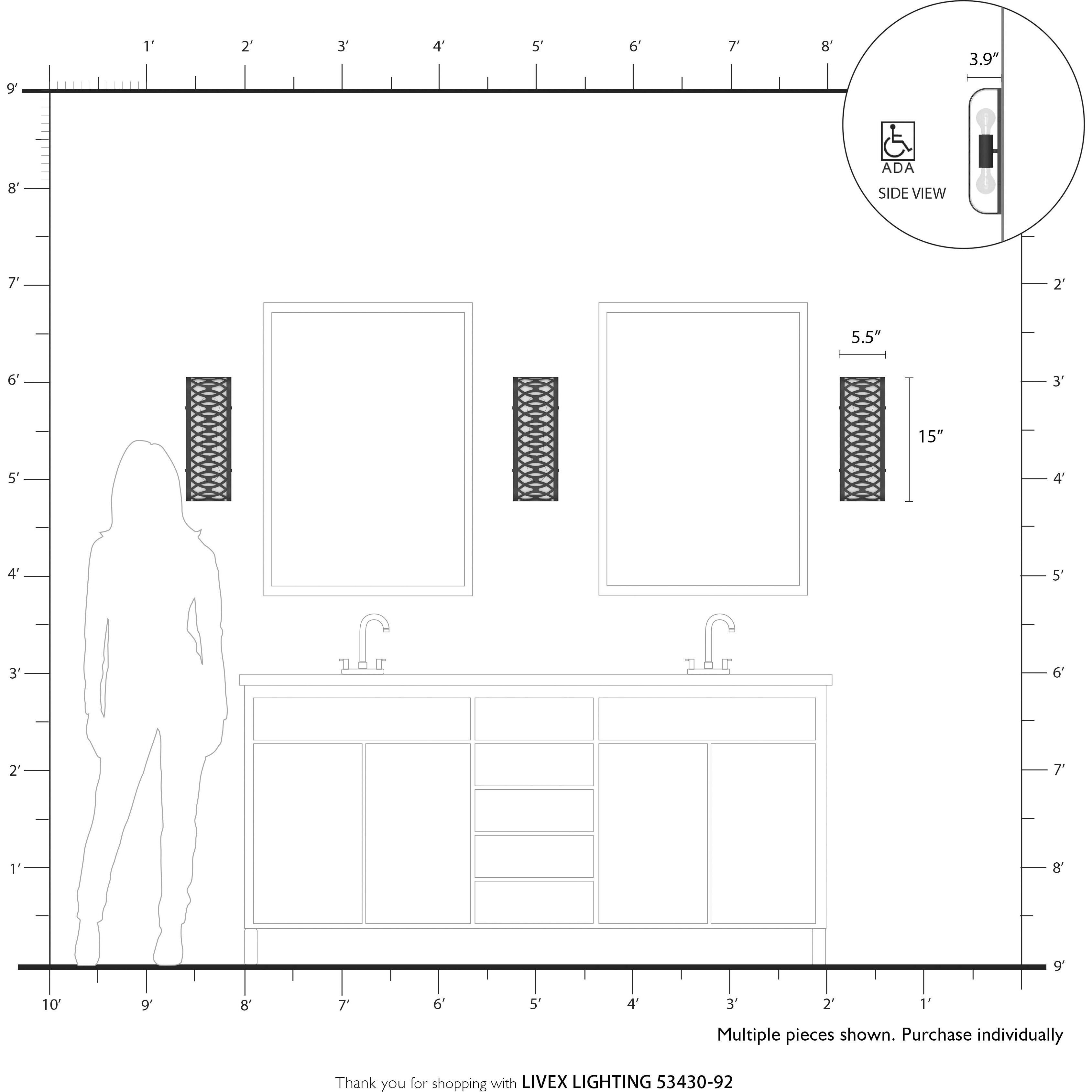Vistaview 2 Light 15 inch English Bronze ADA Wall Sconce Wall Light