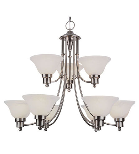 Perkins 9 Light 30 inch Brushed Nickel Chandelier Ceiling Light