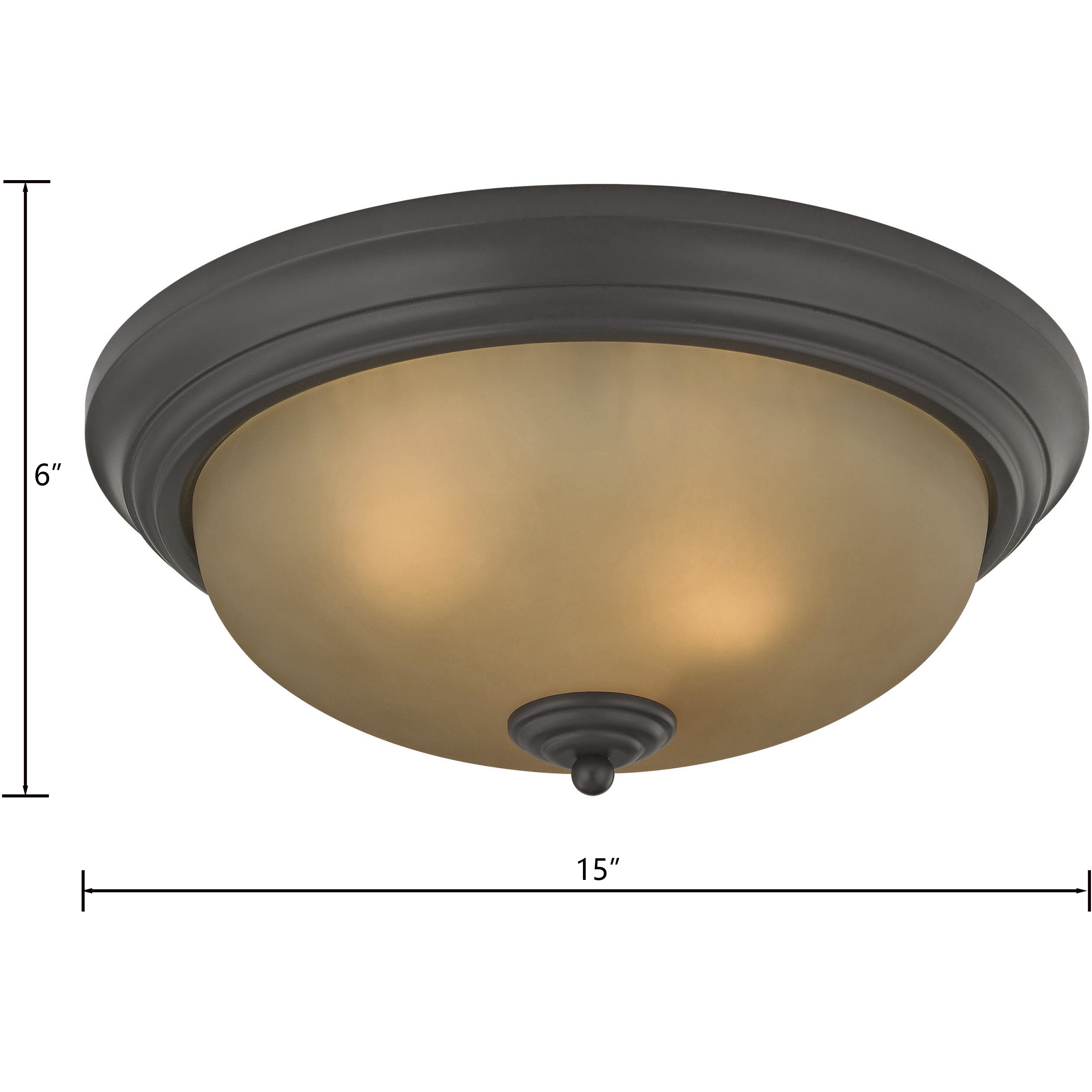 Huntington 3 Light 15 inch Oil Rubbed Bronze Flush Mount Ceiling Light