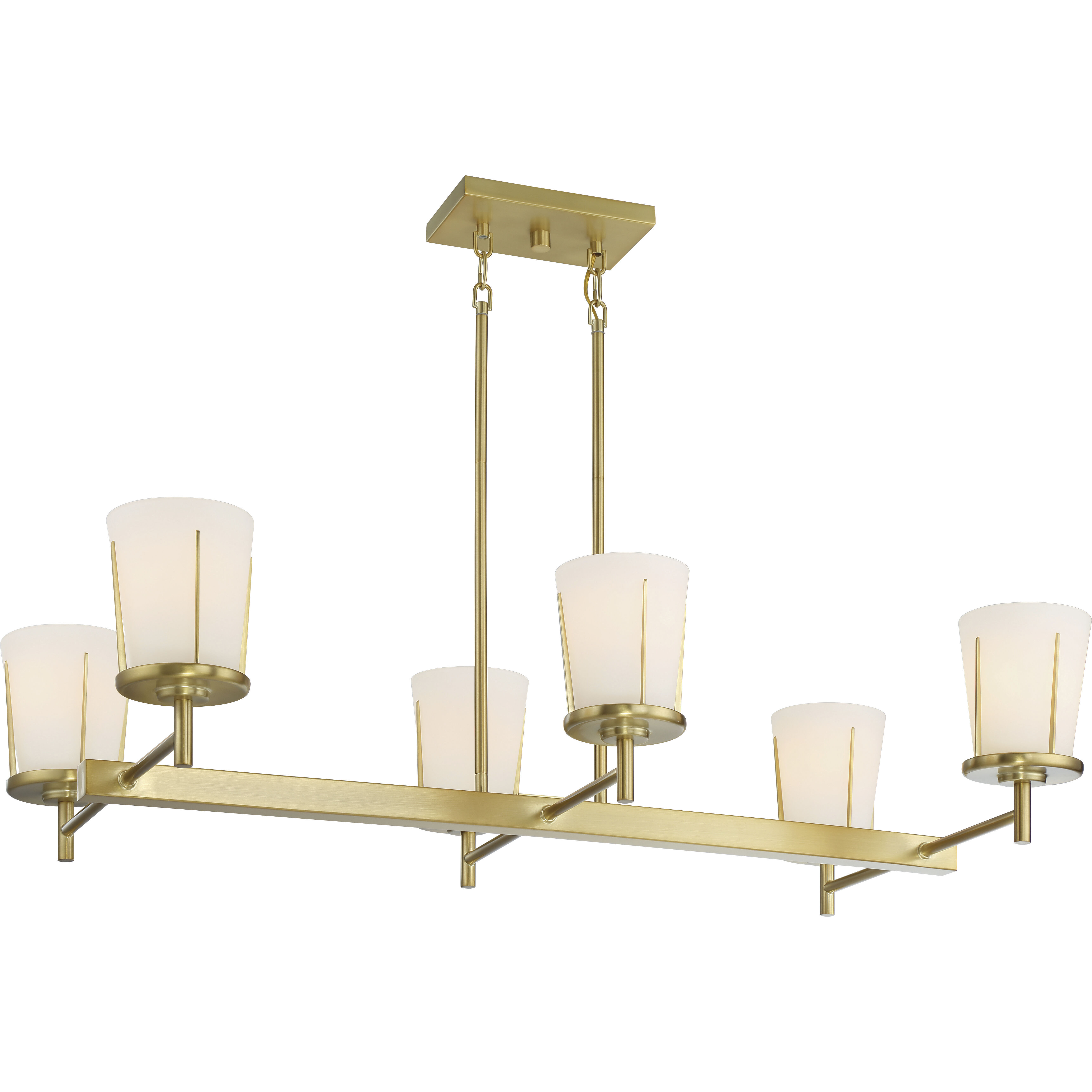 Serene 6 Light 36 inch Natural Brass Island Pendant Ceiling Light