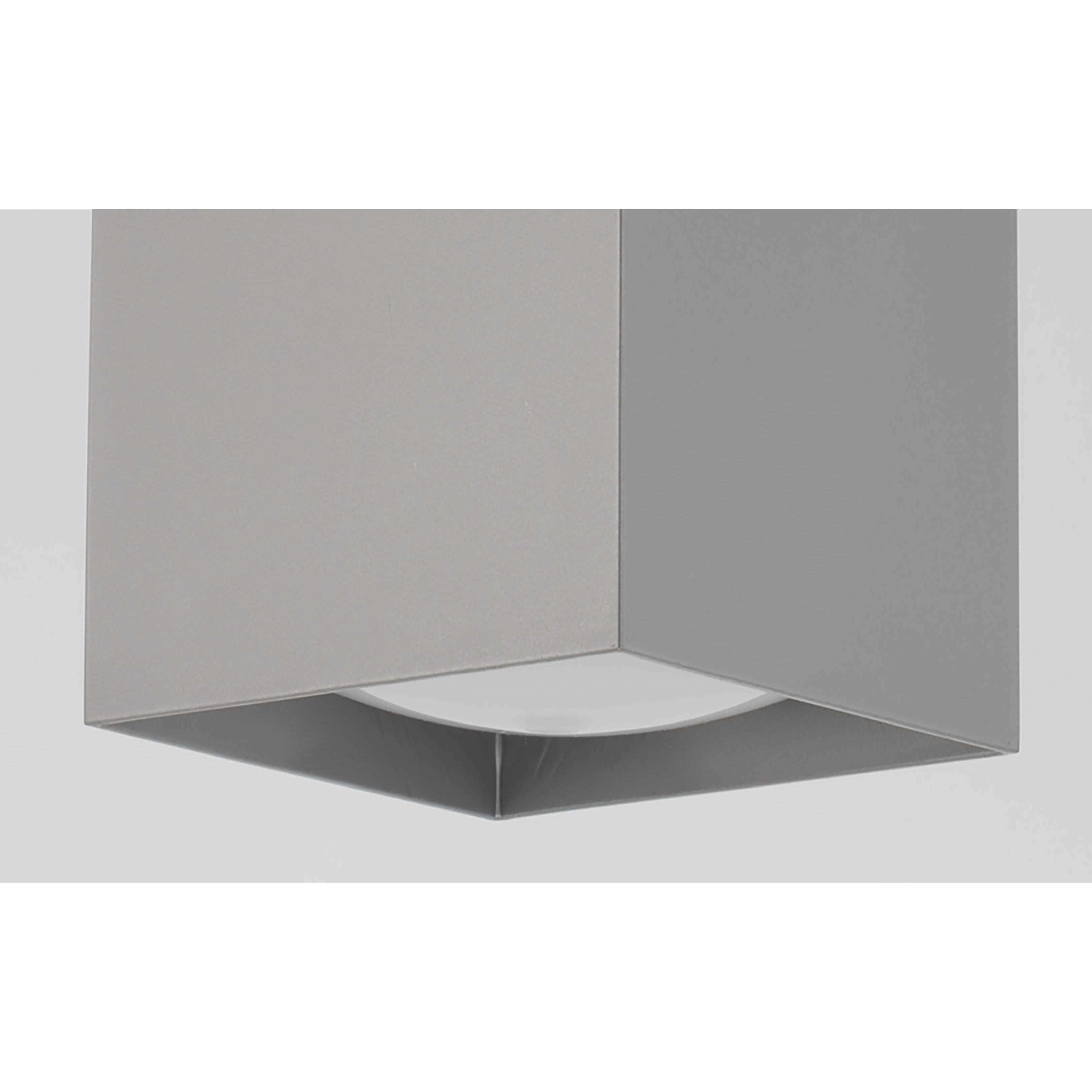 LED Square Cylinder Outdoor Wall Mount in Metallic Grey, LED Lamping, Progress LED
