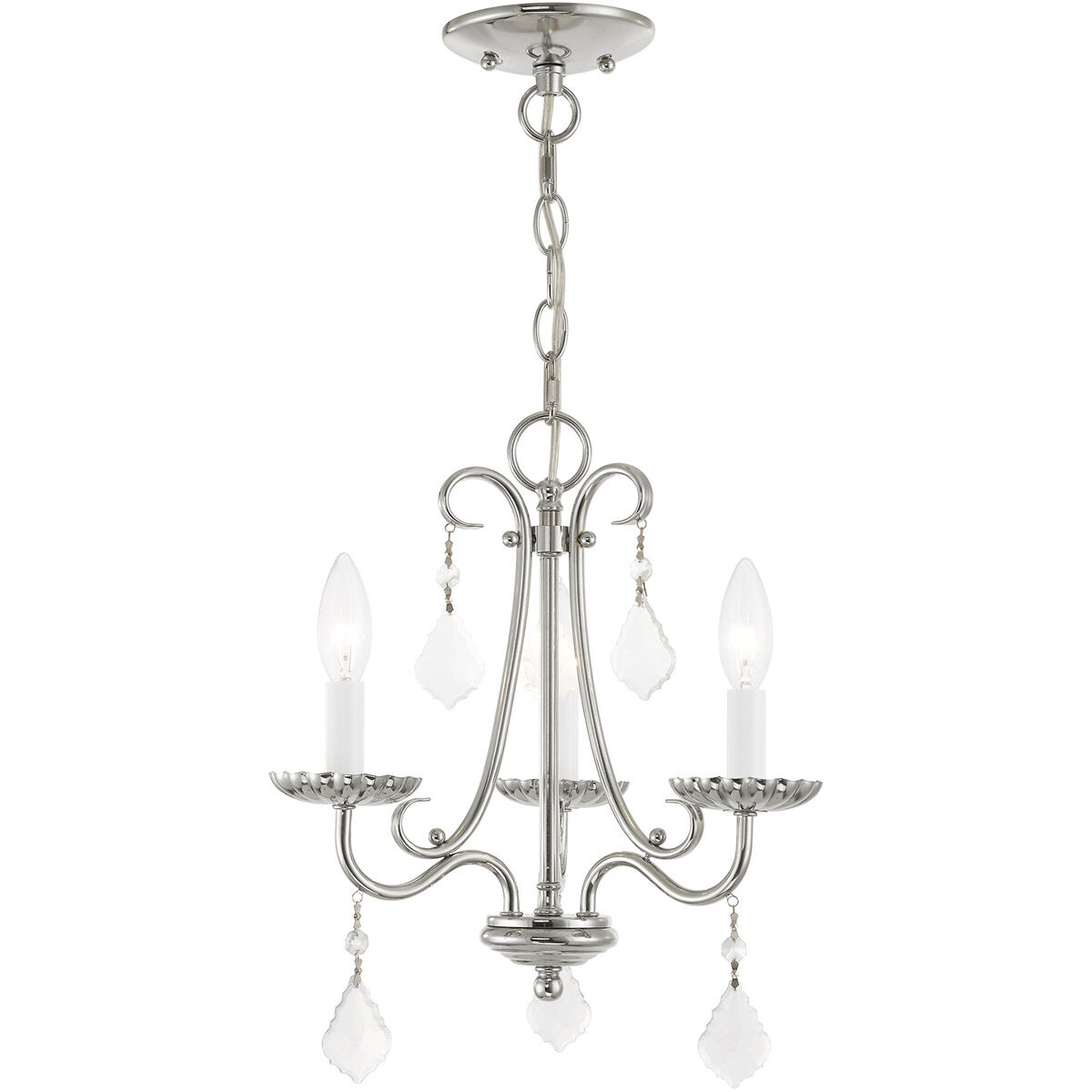 Daphne 3 Light 13.88 inch Polished Chrome Mini Chandelier Ceiling Light