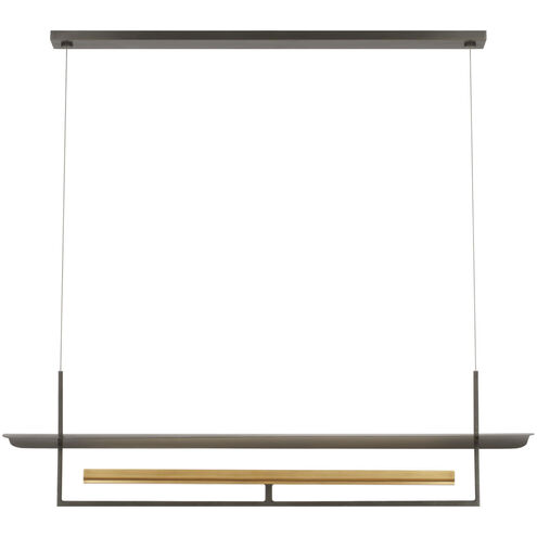 Ian K. Fowler Tristan LED 54 inch Bronze and Hand-Rubbed Antique Brass Reflector Linear Chandelier Ceiling Light