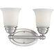 Bella 2 Light 13 inch Brushed Nickel Vanity Light Wall Light