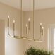 Reines 6 Light 44 inch Brushed Gold Linear Chandelier Ceiling Light