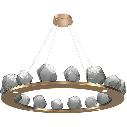 Gem LED 48.7 inch Novel Brass Chandelier Ceiling Light, Ring