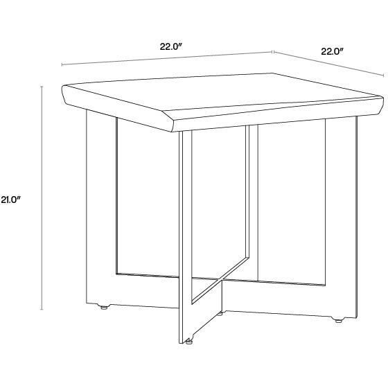 Marley 22 X 22 inch Dark Brown / Antique Gunmetal Side Table