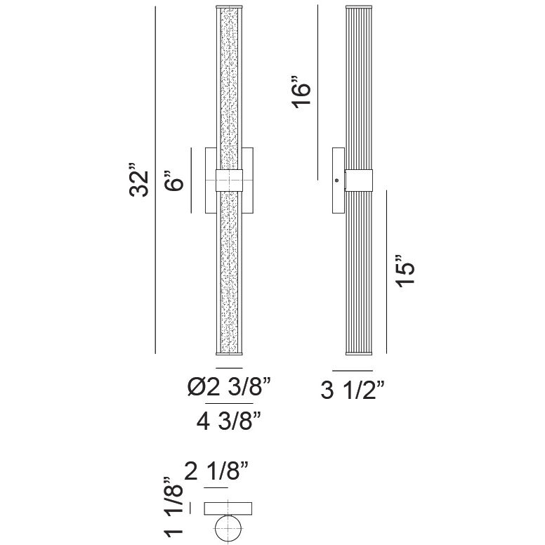 Macie LED 4.38 inch Black Bath Vanity Light Wall Light