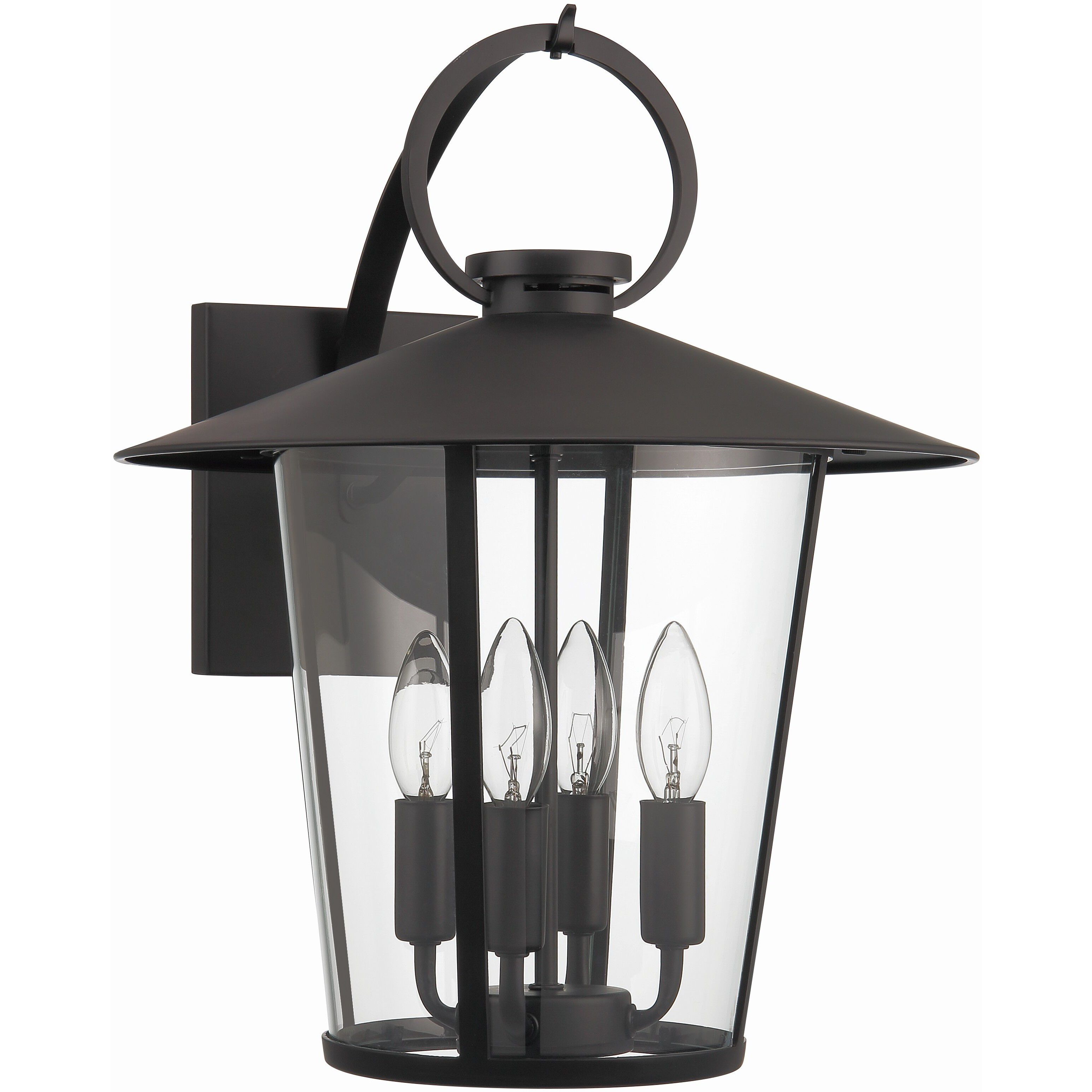 Andover 4 Light 17.25 inch Matte Black Outdoor Sconce in Clear