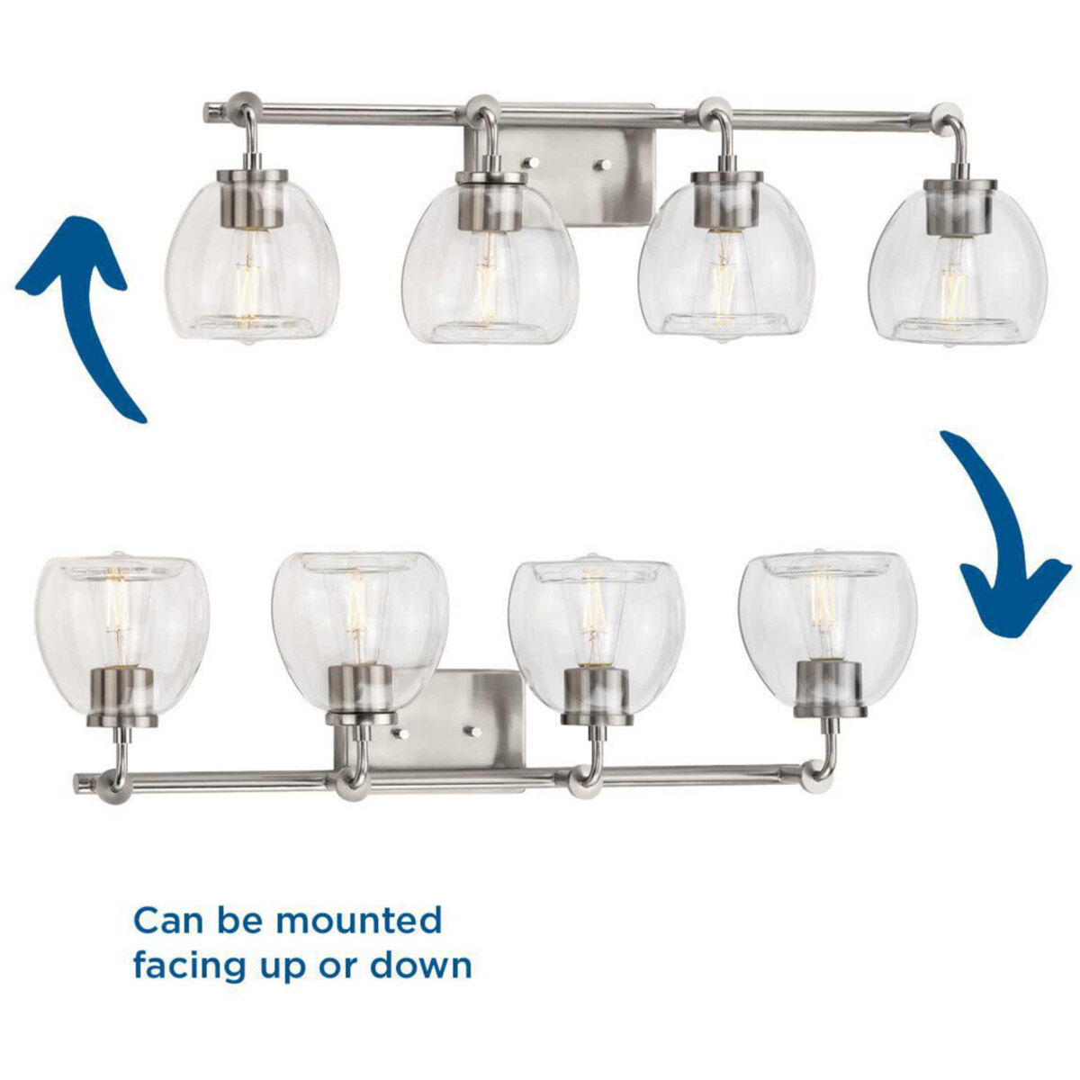 Caisson 4 Light 32 inch Brushed Nickel Bath Vanity Wall Light