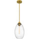 Marza 1 Light 8.5 inch Brushed Gold Mini Pendant Ceiling Light, Small