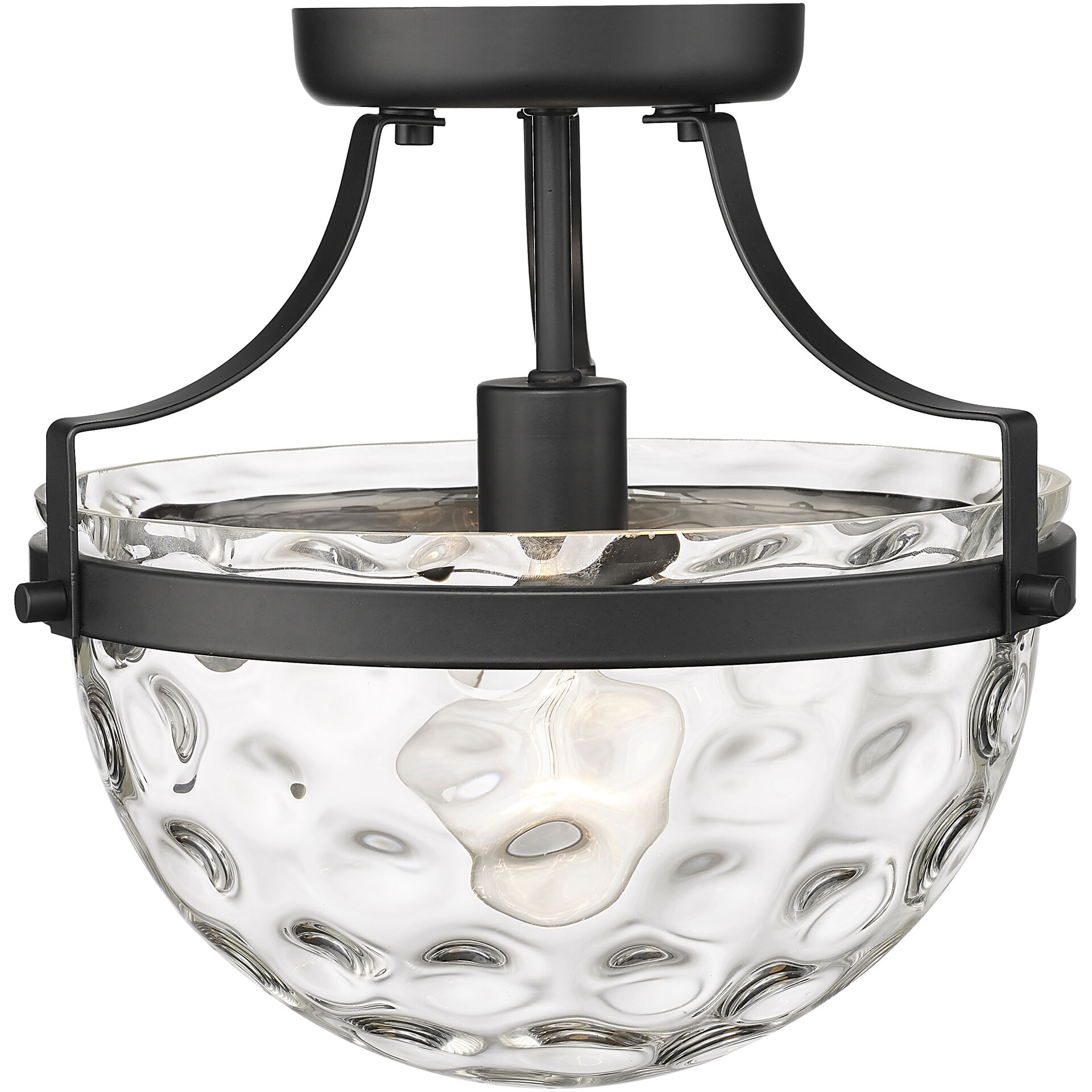 Quinn 1 Light 11 inch Matte Black Semi-Flush Ceiling Light