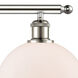 Ballston Athens LED 26 inch Polished Nickel Bath Vanity Light Wall Light in Matte White Glass, Ballston